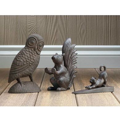 Cast Iron Stretching Kitty Cat Door Stopper