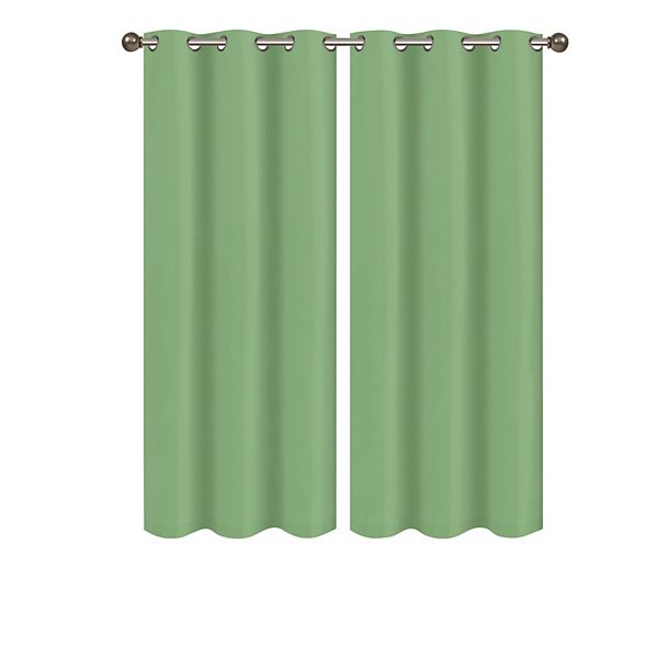 Solid Blackout Grommet Curtain Panels With Foam Backing (Set of 2)