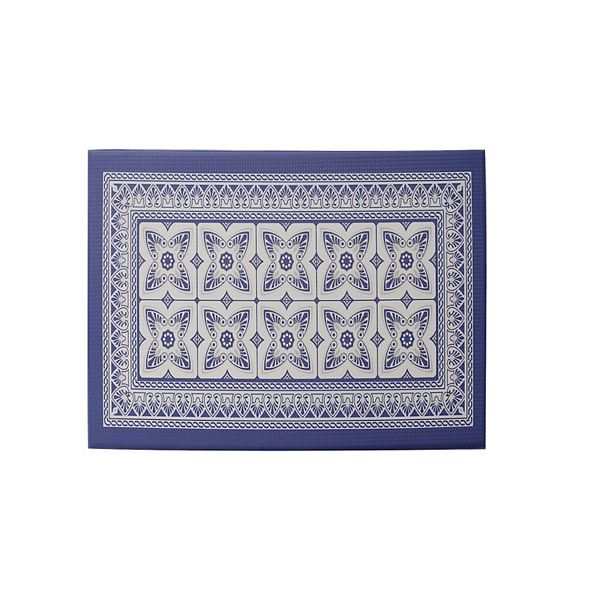 19.6 in. x 55 in. Anti-Fatigue Kitchen Runner Mat (Blue Geo)