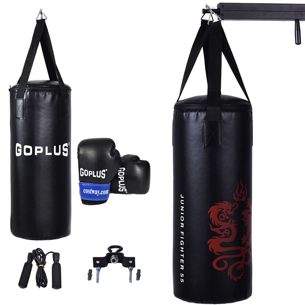 Soozier 5'4- 6'8 Speed Bag Boxing Bag Stand With Reaction Bar Challenge,  Reflex Bag Boxing Training Equipment, Speed Punching Bag, Black : Target