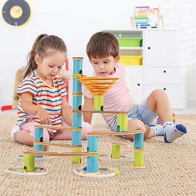 Wicker Build Run Toy with Marbles for Kids Over 4