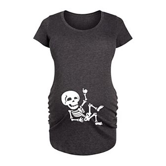 Maternity Boy Skeleton Halloween Graphic Tee