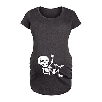 Maternity Boy Skeleton Halloween Graphic Tee