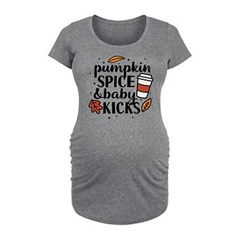 Maternity Pumpkin Spice And Baby Kicks Halloween Graphic Tee