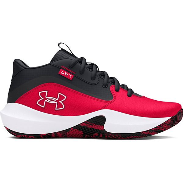 Under Armour Lockdown 7 Big Kids' Basketball Shoes - Red Black White (4)