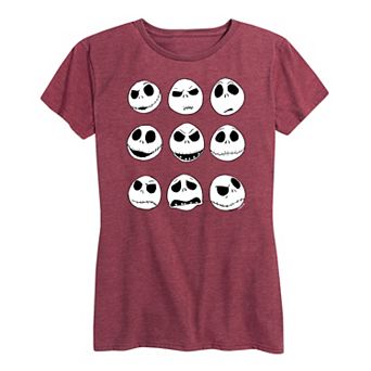 Disney's Nightmare Before Christmas Women's Jack Faces Graphic Tee