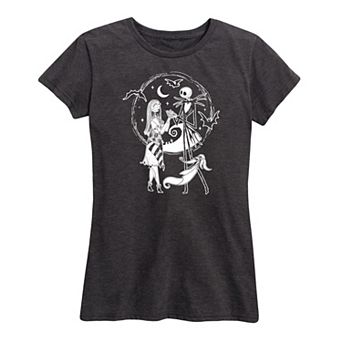 Disney's Nightmare Before Christmas Women's Jack Sally Zero Graphic Tee