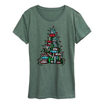 Women's Book Christmas Tree Graphic Tee