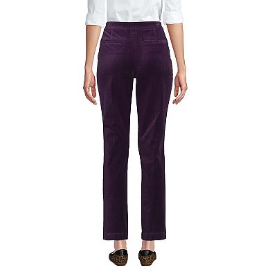 Women's Lands' End Velvet High Rise Pintuck Pencil Ankle Pants