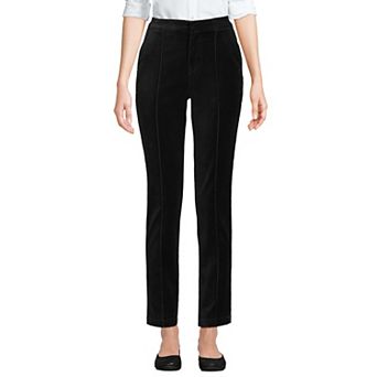 Women's Lands' End Velvet High Rise Pintuck Pencil Ankle Pants