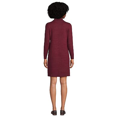Women's Lands' End Cozy Lofty Quarter Zip Sweater Dress