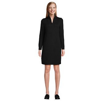 Women's Lands' End Cozy Lofty Quarter Zip Sweater Dress