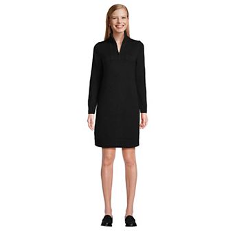 Women's Lands' End Cozy Lofty Quarter Zip Sweater Dress