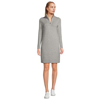 Women's Lands' End Cozy Lofty Quarter Zip Sweater Dress