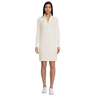Women's Lands' End Cozy Lofty Quarter Zip Sweater Dress