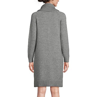 Women's Lands' End Cozy Lofty Cowlneck Sweater Dress