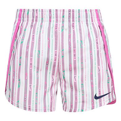 Girls 4-6x Nike Logo T-shirt And Striped Sprinter Shorts Dri-FIT Set