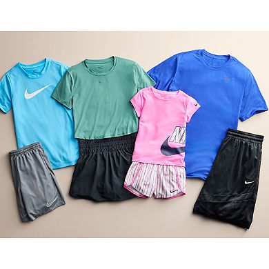 Girls 4-6x Nike Logo T-shirt And Striped Sprinter Shorts Dri-FIT Set