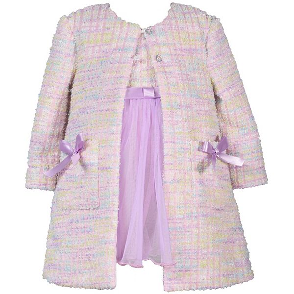 Baby & Toddler Girl Bonnie Jean Dress & Boucle Coat Set