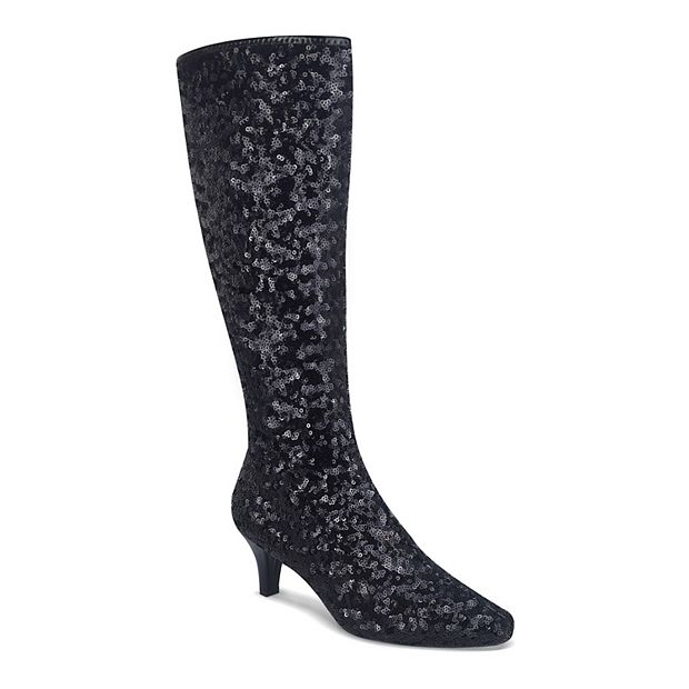 Over the knee glitter boots best sale