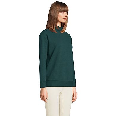 Women's Lands' End Long Sleeve Ottoman Mock Pullover