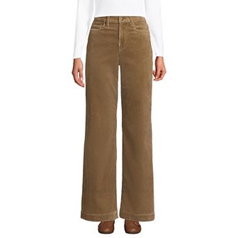 Women's Lands' End High Rise Wide Leg Corduroy Pants