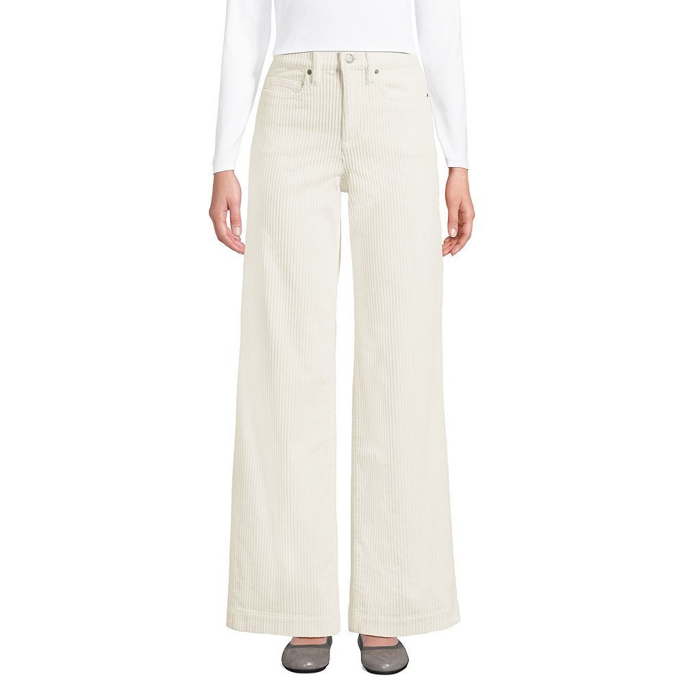 Women's Lands' End High Rise Wide Leg Corduroy Pants