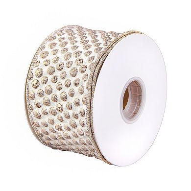 National Tree Company HGTV 3" Rainer Jacquard Tissue Back Ribbon