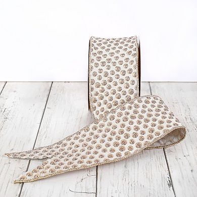 National Tree Company HGTV 3" Rainer Jacquard Tissue Back Ribbon