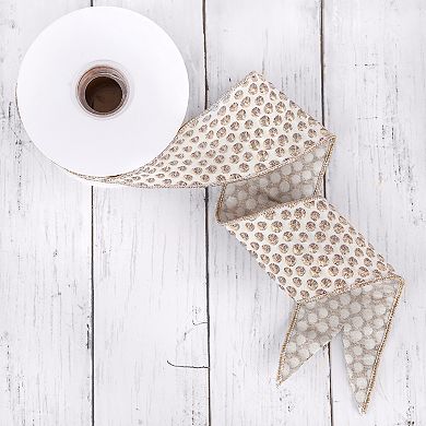 National Tree Company HGTV 3" Rainer Jacquard Tissue Back Ribbon