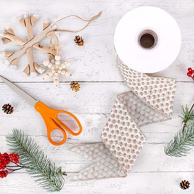 National Tree Company HGTV 3" Rainer Jacquard Tissue Back Ribbon