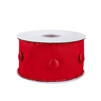 National Tree Company HGTV 3" Metallic Buttons Double Fused Dupioni Ribbon
