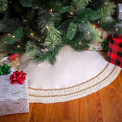 National Tree Company HGTV-52" Fringe Detail Tree Skirt