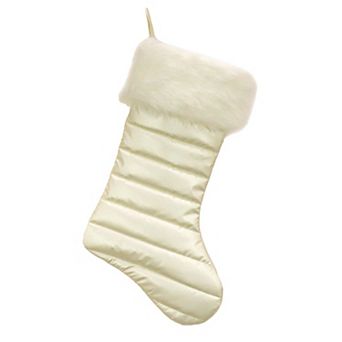 National Tree Company HGTV Puffy Coat Stocking with Faux Fur Cuff