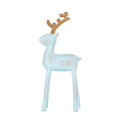 National Tree Company First Traditions Blue Woodgrain Deer Tabletop Decor