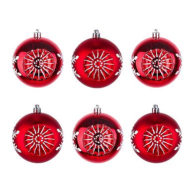 National Tree Company First Traditions Set of 6 Red Bauble Ornaments
