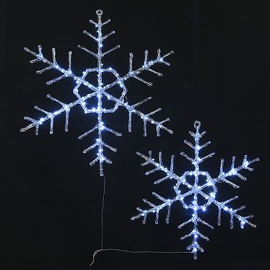 National Tree Company 20" & 24" Ice Crystal Snowflake