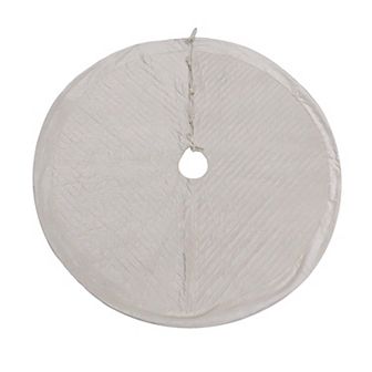 National Tree Company HGTV 60" Ivory Quilted Velvet Tree Skirt