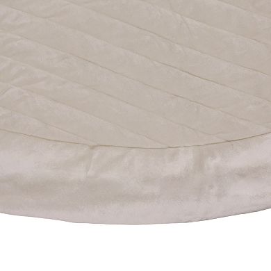 National Tree Company HGTV 60" Ivory Quilted Velvet Tree Skirt