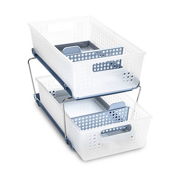 Madesmart Two Tier Organizer with Dividers - Blue