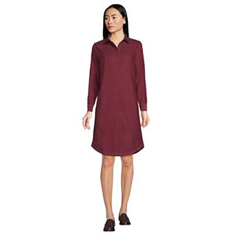 Women's Lands' End Pinwale Cord Button Front Dress