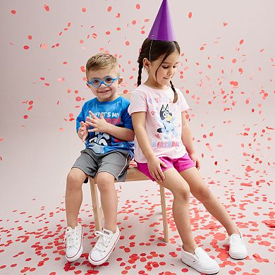 Baby & Toddler Boy Jumping Beans® Bluey "Yay! It's My Birthday!" Short Raglan Sleeve Graphic Tee