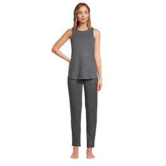Women's Lands' End 3 pc Robe, Pajama Tank Top & Pajama Pants Set
