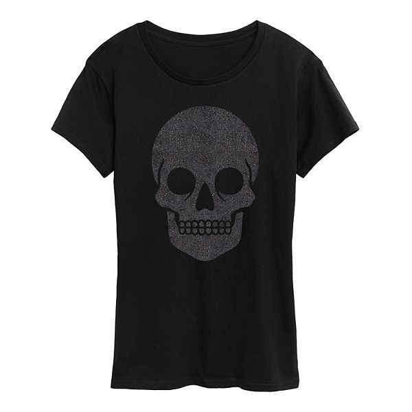 Women's Skull Sparkle Halloween Tee