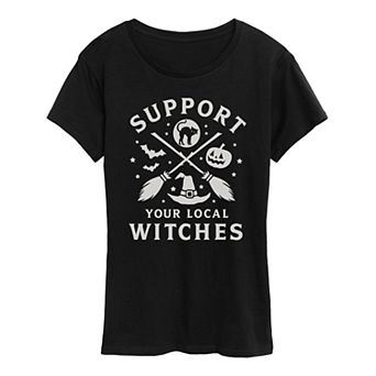 Women's Support Your Local Witches Halloween Tee