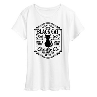 Women's Black Cat Candy Co Halloween Tee