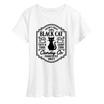 Women's Black Cat Candy Co Halloween Tee