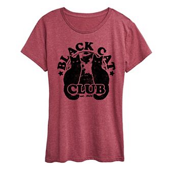 Women's Black Cat Club Halloween Tee