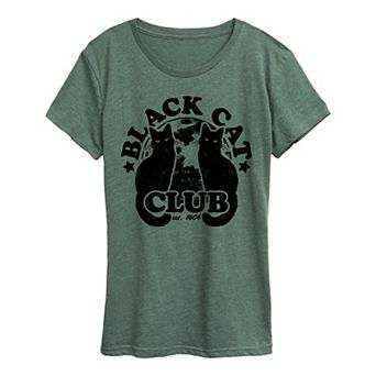 Women's Black Cat Club Halloween Tee