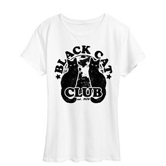 Women's Black Cat Club Halloween Tee